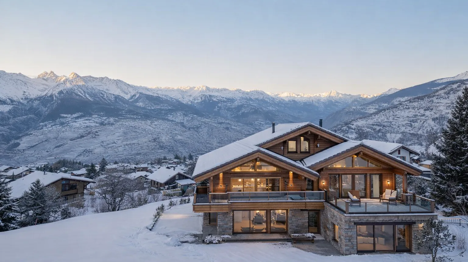 gestion locative Nendaz - Chalet de luxe avec vue sur les Alpes valaisannes